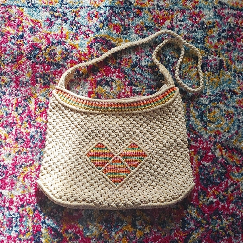 ⚡️ Vintage Crochet Heart Bag / Purse